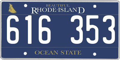 RI license plate 616353