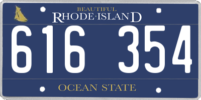 RI license plate 616354