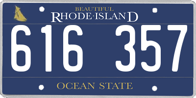 RI license plate 616357