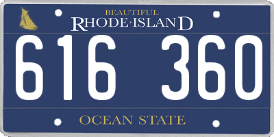 RI license plate 616360
