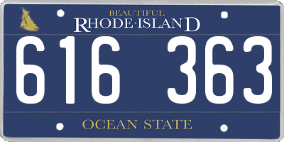 RI license plate 616363