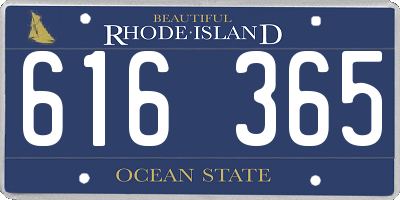 RI license plate 616365