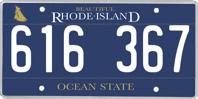 RI license plate 616367