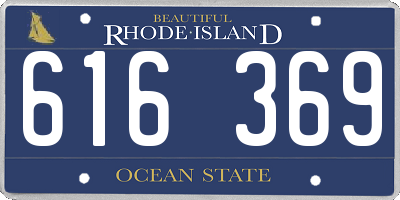 RI license plate 616369