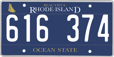 RI license plate 616374