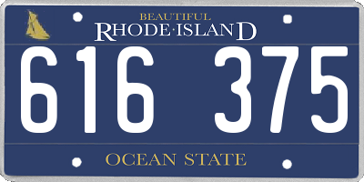 RI license plate 616375