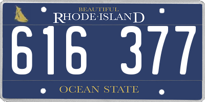 RI license plate 616377