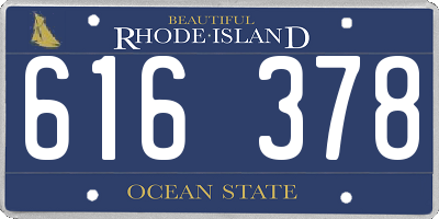 RI license plate 616378
