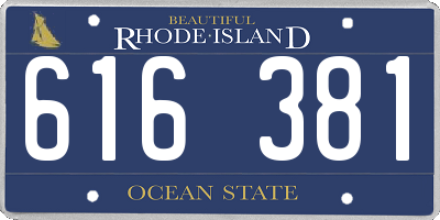 RI license plate 616381