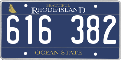 RI license plate 616382