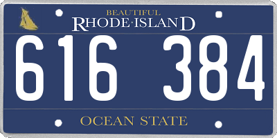 RI license plate 616384
