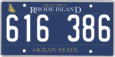 RI license plate 616386