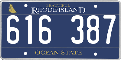RI license plate 616387