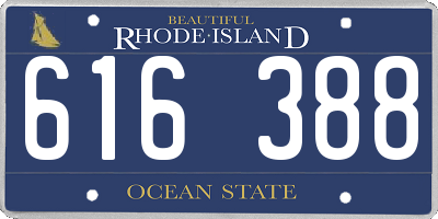 RI license plate 616388