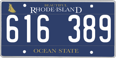RI license plate 616389