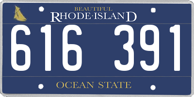 RI license plate 616391