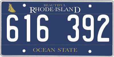 RI license plate 616392