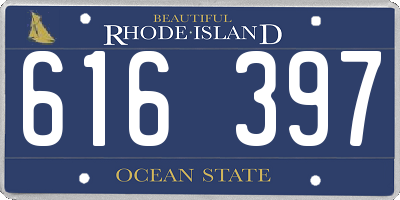 RI license plate 616397