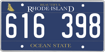 RI license plate 616398