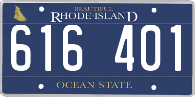 RI license plate 616401