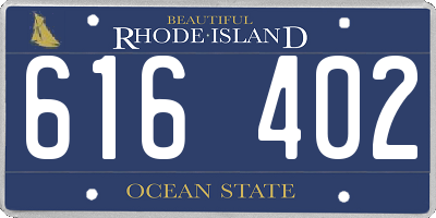 RI license plate 616402