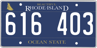 RI license plate 616403