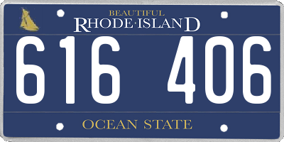 RI license plate 616406