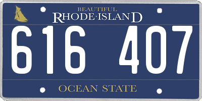 RI license plate 616407