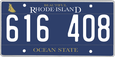RI license plate 616408