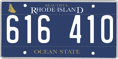 RI license plate 616410