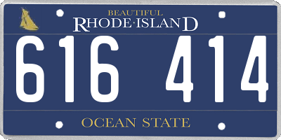 RI license plate 616414