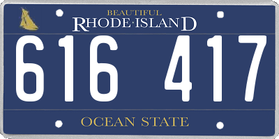 RI license plate 616417