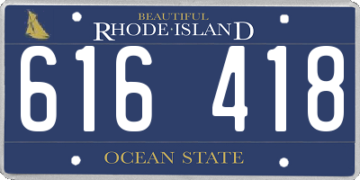RI license plate 616418