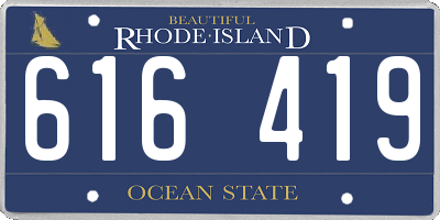 RI license plate 616419