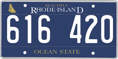 RI license plate 616420