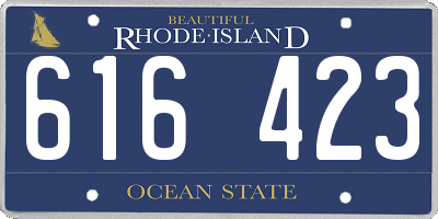 RI license plate 616423
