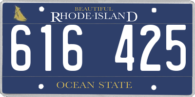 RI license plate 616425