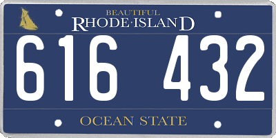 RI license plate 616432