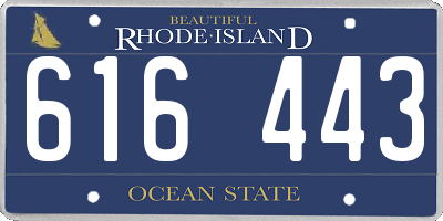 RI license plate 616443