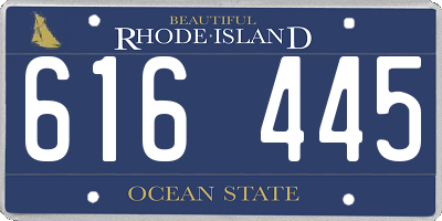 RI license plate 616445
