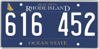 RI license plate 616452
