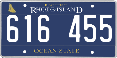 RI license plate 616455