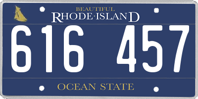 RI license plate 616457