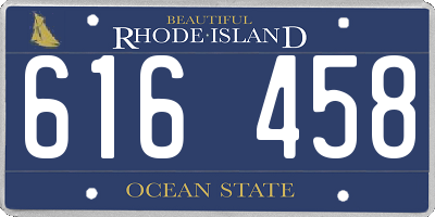 RI license plate 616458