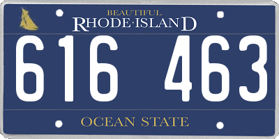 RI license plate 616463