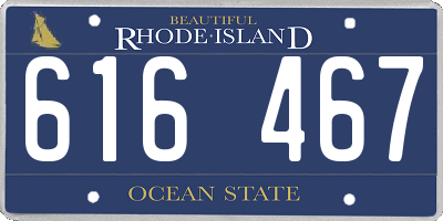 RI license plate 616467