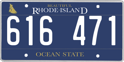 RI license plate 616471