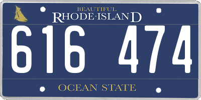 RI license plate 616474