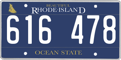RI license plate 616478