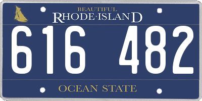 RI license plate 616482